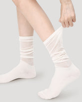 Women Lolita Cotton Knee High Socks Seamless Cutout Stripe Mesh Breathable